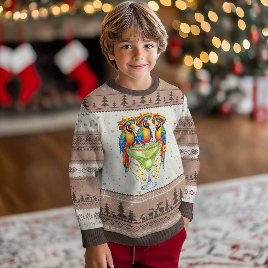 Cinco De Mayo Summer Party Ugly Christmas Sweater Funny Parrots Drinking Margaritas
