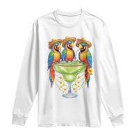 Cinco De Mayo Summer Party Long Sleeve Shirt Funny Parrots Drinking Margaritas