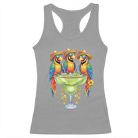 Cinco De Mayo Summer Party Racerback Tank Top Funny Parrots Drinking Margaritas