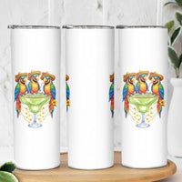 Cinco De Mayo Summer Party Skinny Tumbler Funny Parrots Drinking Margaritas