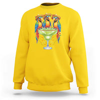 Cinco De Mayo Summer Party Sweatshirt Funny Parrots Drinking Margaritas