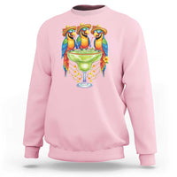 Cinco De Mayo Summer Party Sweatshirt Funny Parrots Drinking Margaritas