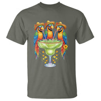 Cinco De Mayo Summer Party T Shirt Funny Parrots Drinking Margaritas