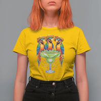 Cinco De Mayo Summer Party T Shirt For Women Funny Parrots Drinking Margaritas