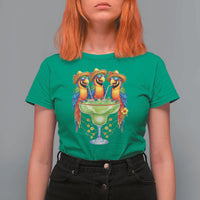 Cinco De Mayo Summer Party T Shirt For Women Funny Parrots Drinking Margaritas