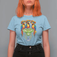 Cinco De Mayo Summer Party T Shirt For Women Funny Parrots Drinking Margaritas