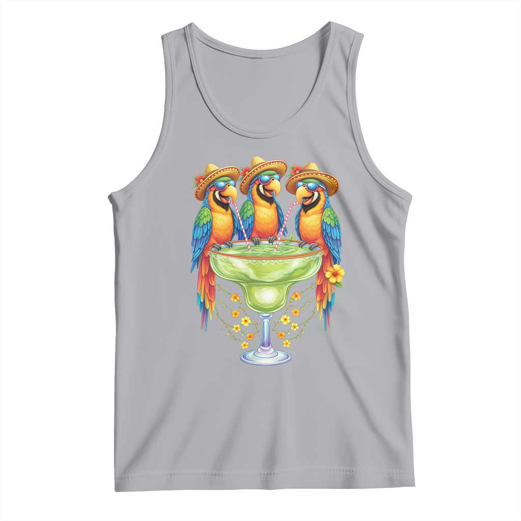 Cinco De Mayo Summer Party Tank Top Funny Parrots Drinking Margaritas