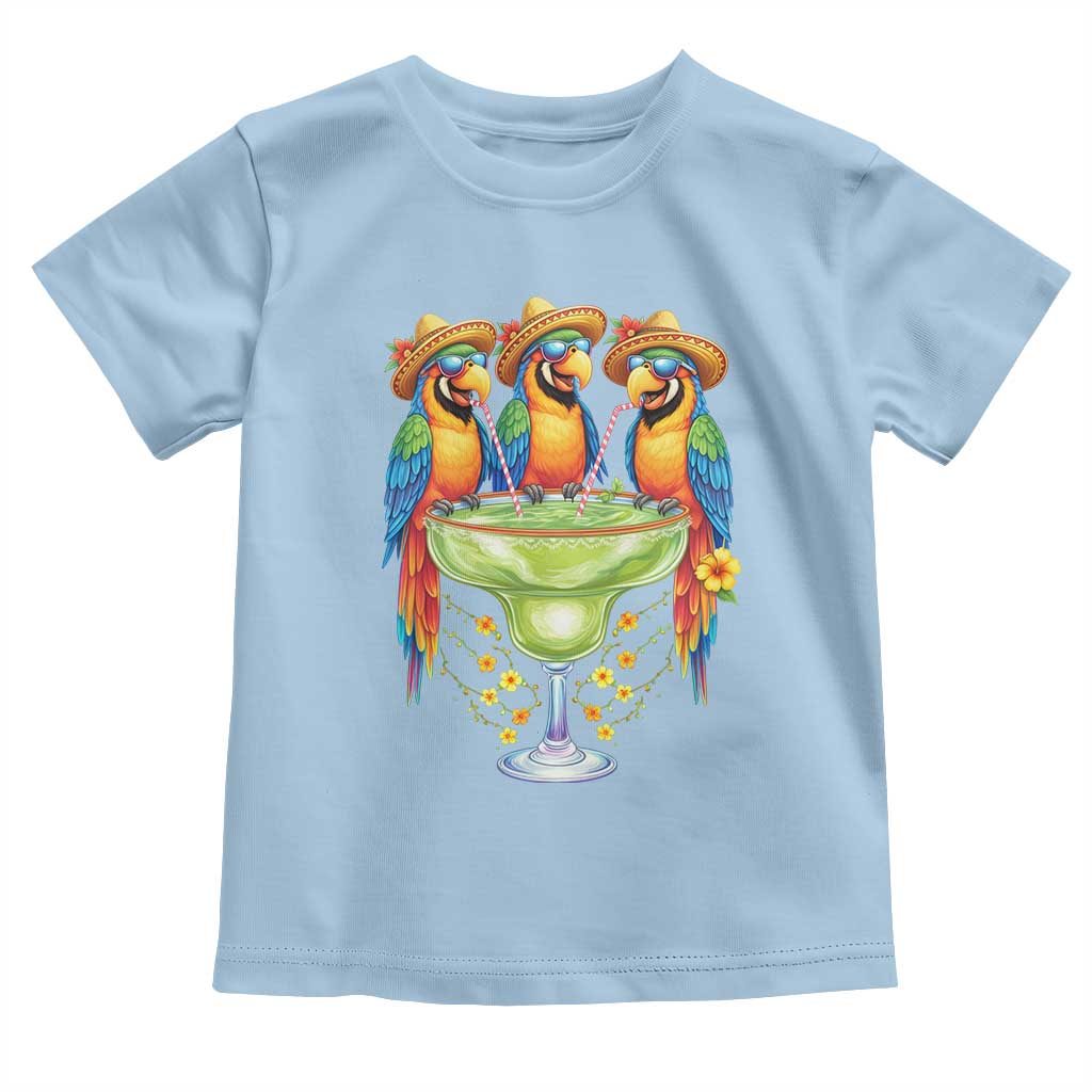Cinco De Mayo Summer Party Toddler T Shirt Funny Parrots Drinking Margaritas