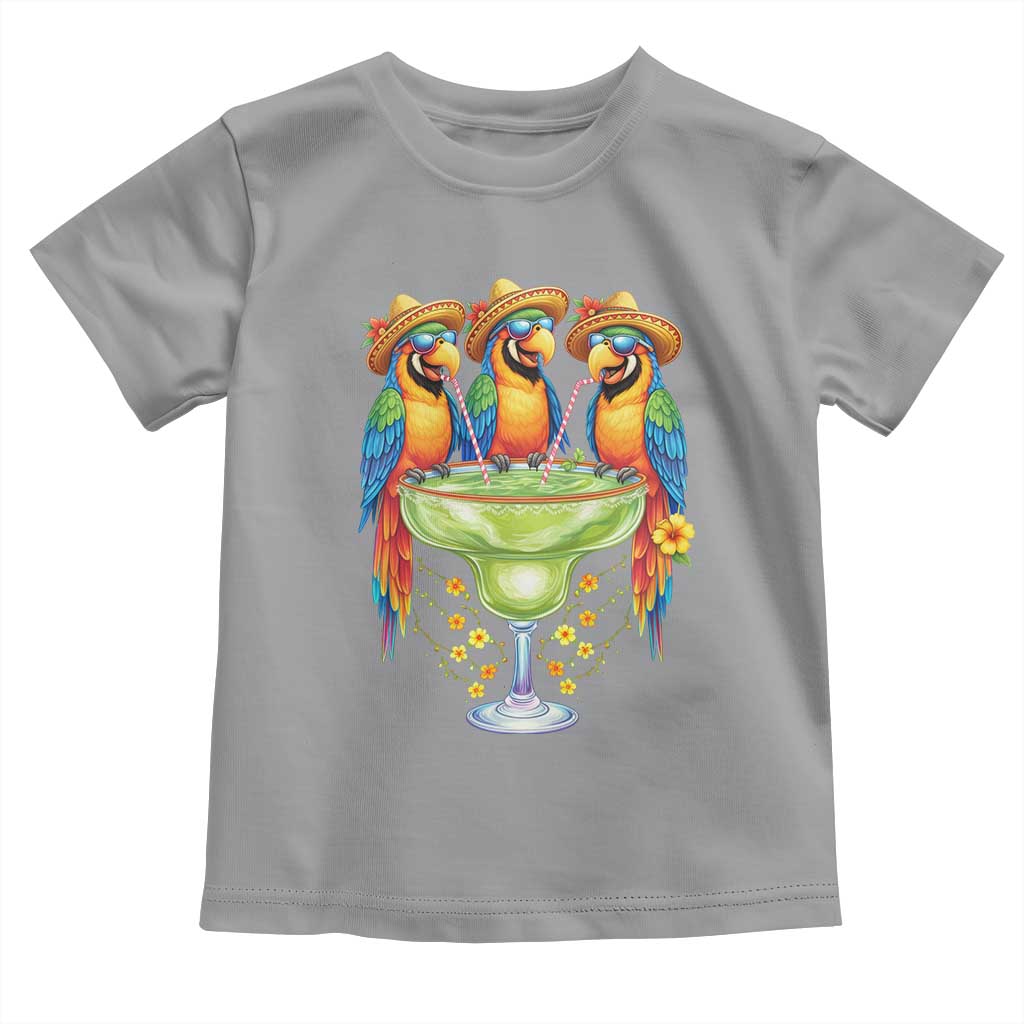 Cinco De Mayo Summer Party Toddler T Shirt Funny Parrots Drinking Margaritas