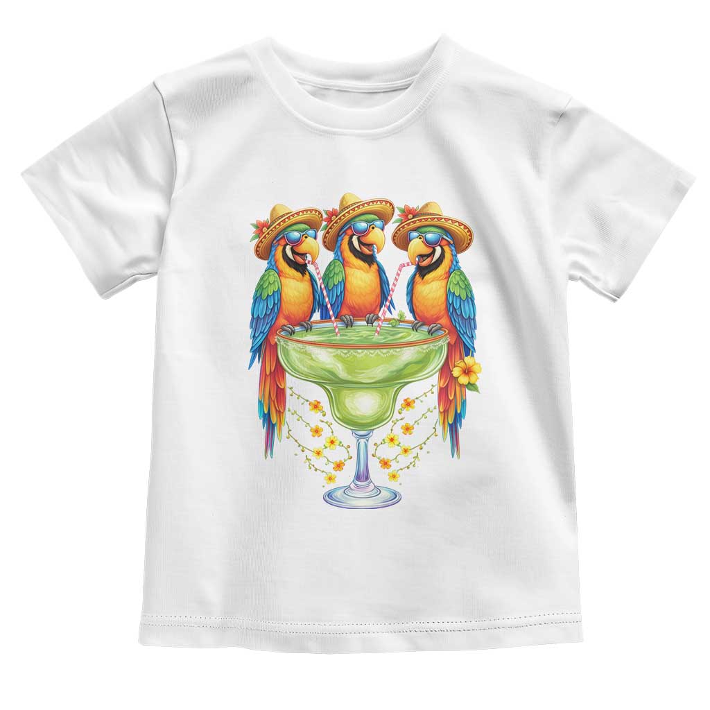 Cinco De Mayo Summer Party Toddler T Shirt Funny Parrots Drinking Margaritas