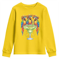 Cinco De Mayo Summer Party Youth Sweatshirt Funny Parrots Drinking Margaritas