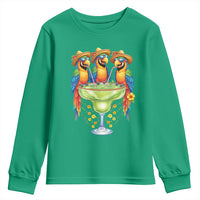 Cinco De Mayo Summer Party Youth Sweatshirt Funny Parrots Drinking Margaritas