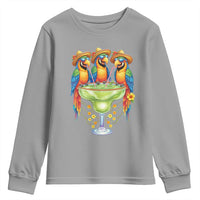 Cinco De Mayo Summer Party Youth Sweatshirt Funny Parrots Drinking Margaritas