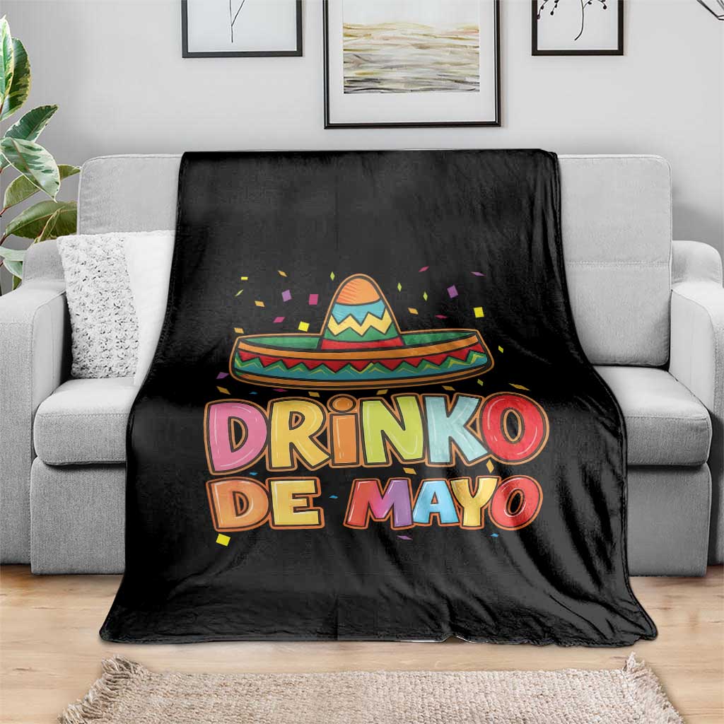 Funny Cinco De Mayo Day Drinking Fiesta Party Throw Blanket Drinko De Mayo
