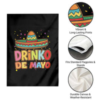 Funny Cinco De Mayo Day Drinking Fiesta Party Garden Flag Drinko De Mayo