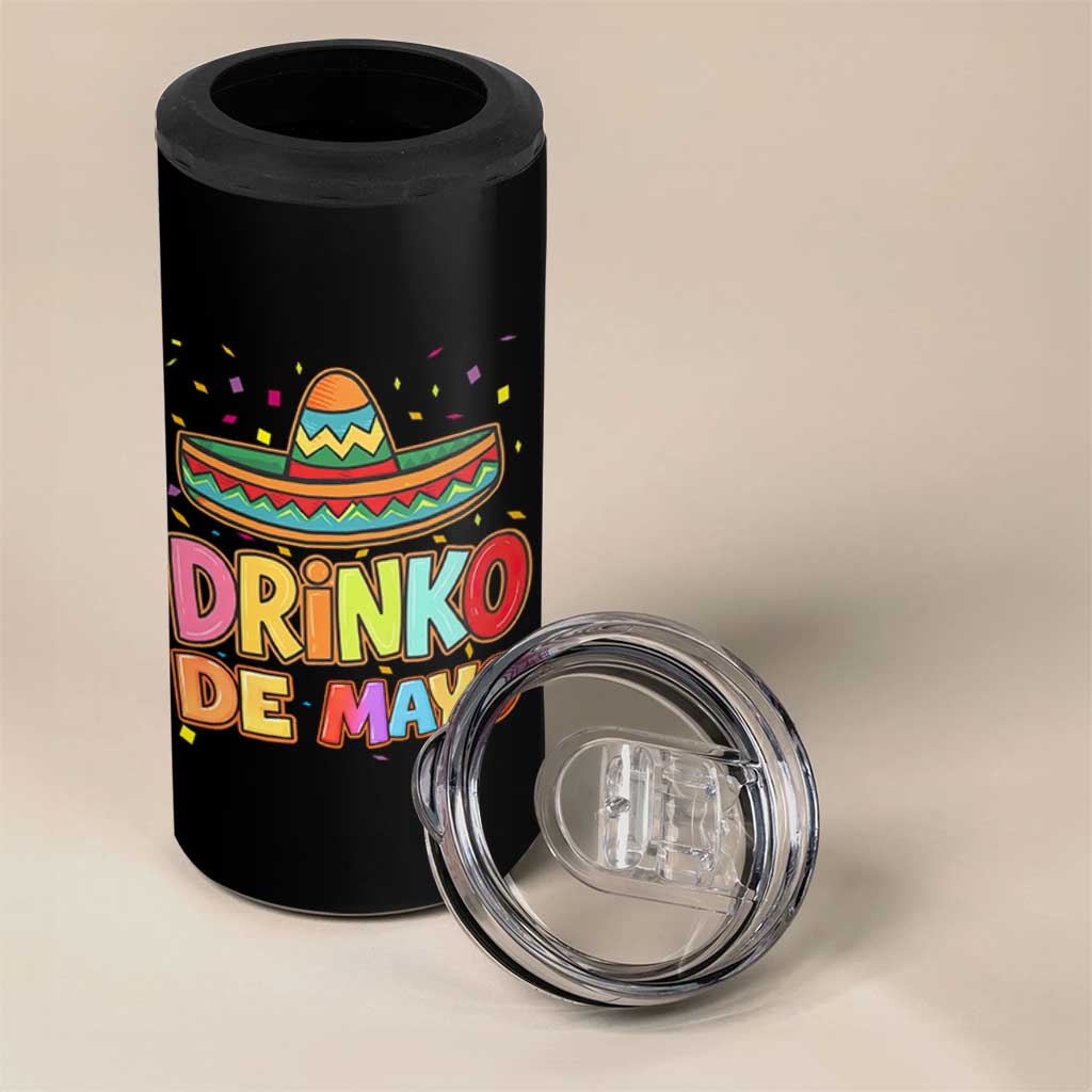 Funny Cinco De Mayo Day Drinking Fiesta Party 4 in 1 Can Cooler Tumbler Drinko De Mayo