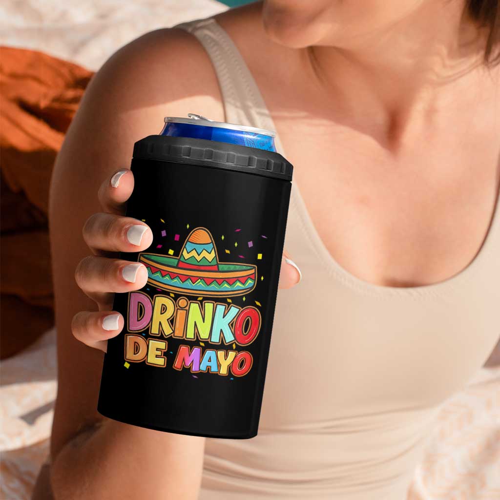Funny Cinco De Mayo Day Drinking Fiesta Party 4 in 1 Can Cooler Tumbler Drinko De Mayo