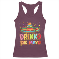Funny Cinco De Mayo Day Drinking Fiesta Party Racerback Tank Top Drinko De Mayo
