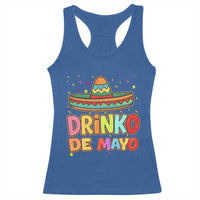 Funny Cinco De Mayo Day Drinking Fiesta Party Racerback Tank Top Drinko De Mayo