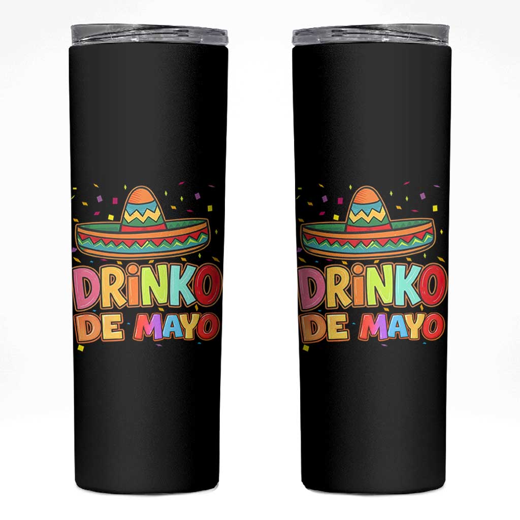 Funny Cinco De Mayo Day Drinking Fiesta Party Skinny Tumbler Drinko De Mayo