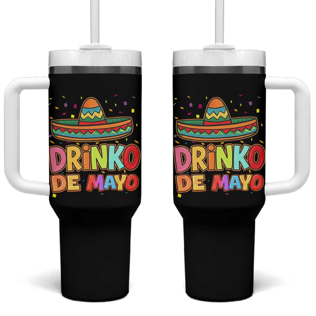 Funny Cinco De Mayo Day Drinking Fiesta Party Tumbler With Handle Drinko De Mayo