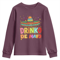 Funny Cinco De Mayo Day Drinking Fiesta Party Youth Sweatshirt Drinko De Mayo