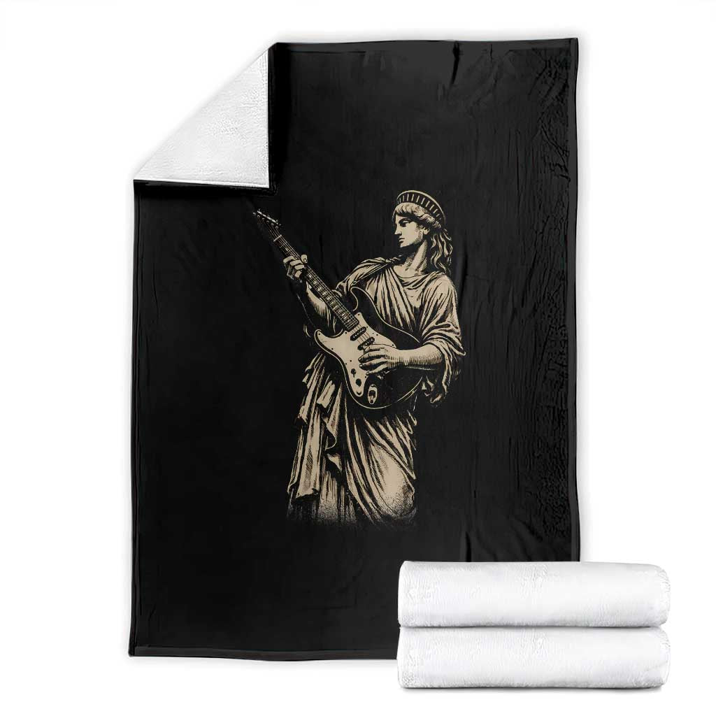 4th Of July Rock N Roll Throw Blanket Funny Statue Of Liberty Playing Guitar