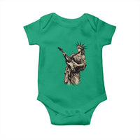 4th Of July Rock N Roll Baby Onesie Funny Statue Of Liberty Playing Guitar