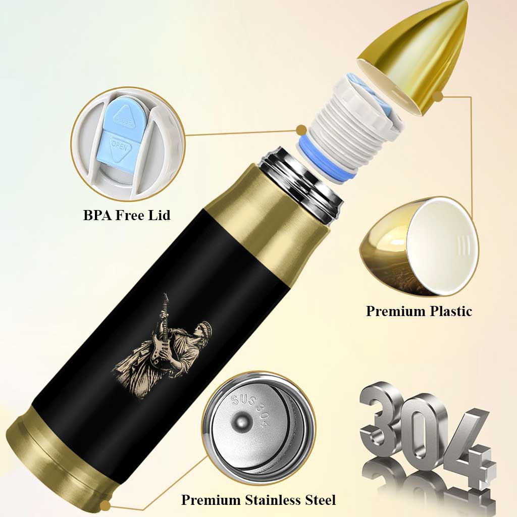 4th Of July Rock N Roll Bullet Tumbler Funny Statue Of Liberty Playing Guitar