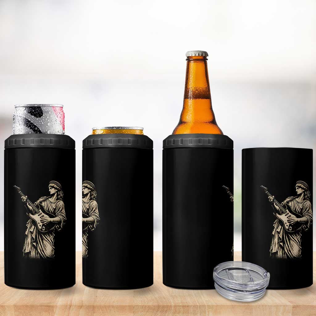 4th Of July Rock N Roll 4 in 1 Can Cooler Tumbler Funny Statue Of Liberty Playing Guitar