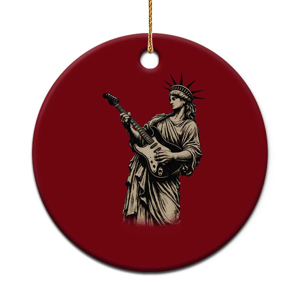 4th Of July Rock N Roll Ceramic Ornament Funny Statue Of Liberty Playing Guitar