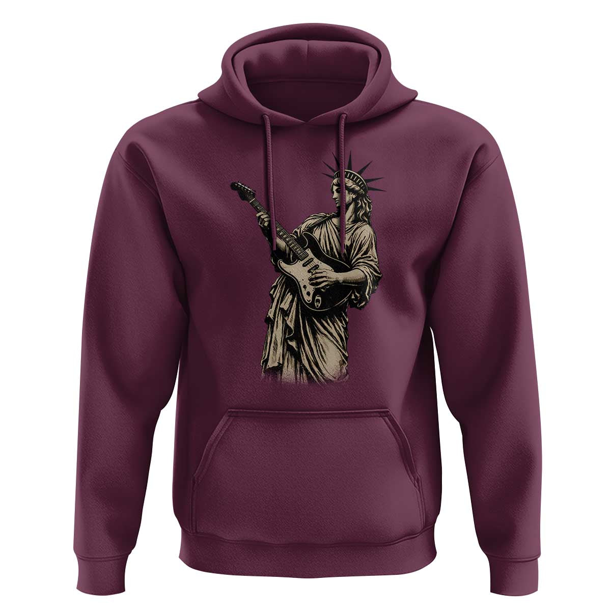 4th Of July Rock N Roll Hoodie Funny Statue Of Liberty Playing Guitar