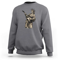4th Of July Rock N Roll Sweatshirt Funny Statue Of Liberty Playing Guitar