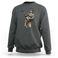 4th Of July Rock N Roll Sweatshirt Funny Statue Of Liberty Playing Guitar