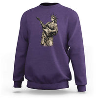 4th Of July Rock N Roll Sweatshirt Funny Statue Of Liberty Playing Guitar