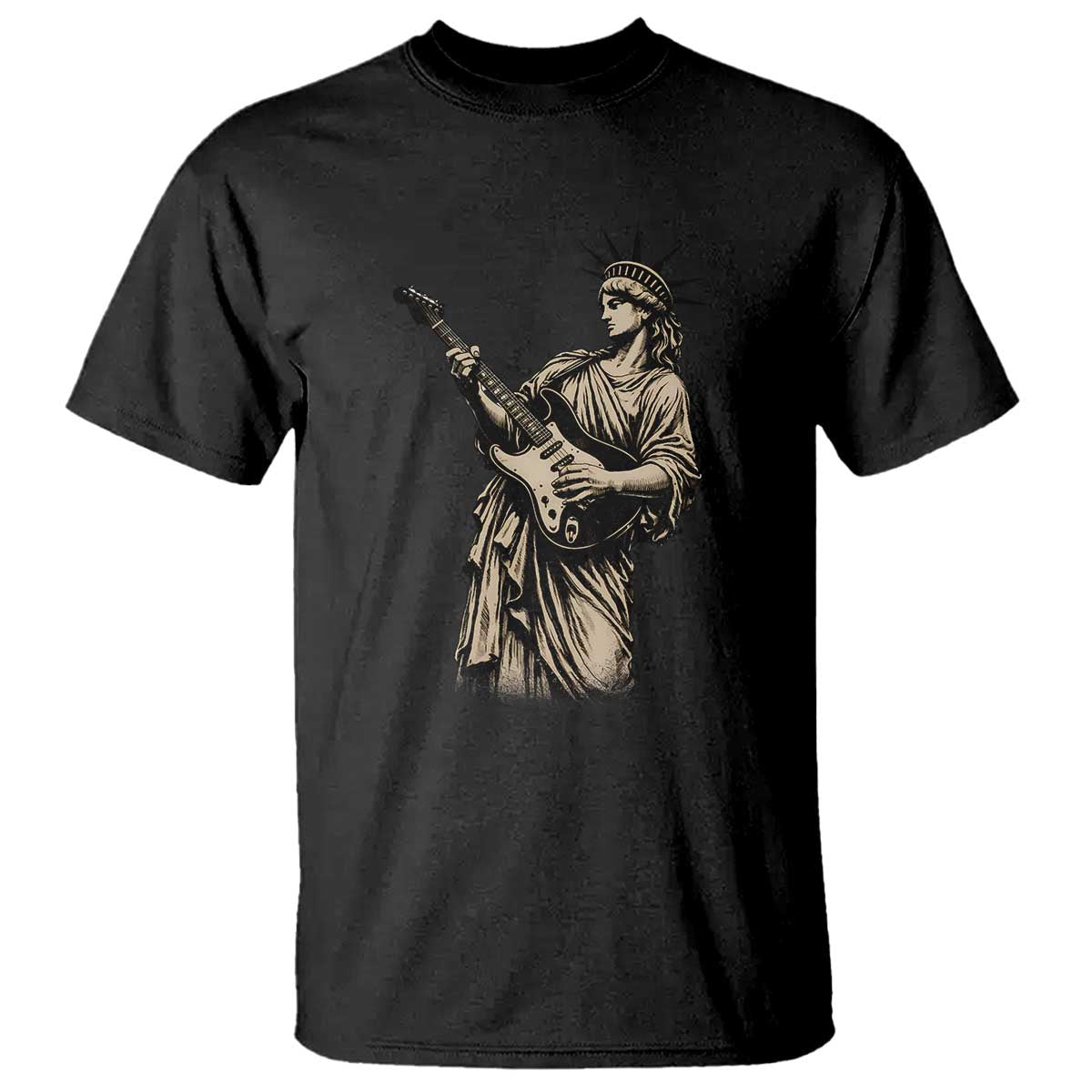 4th Of July Rock N Roll T Shirt Funny Statue Of Liberty Playing Guitar