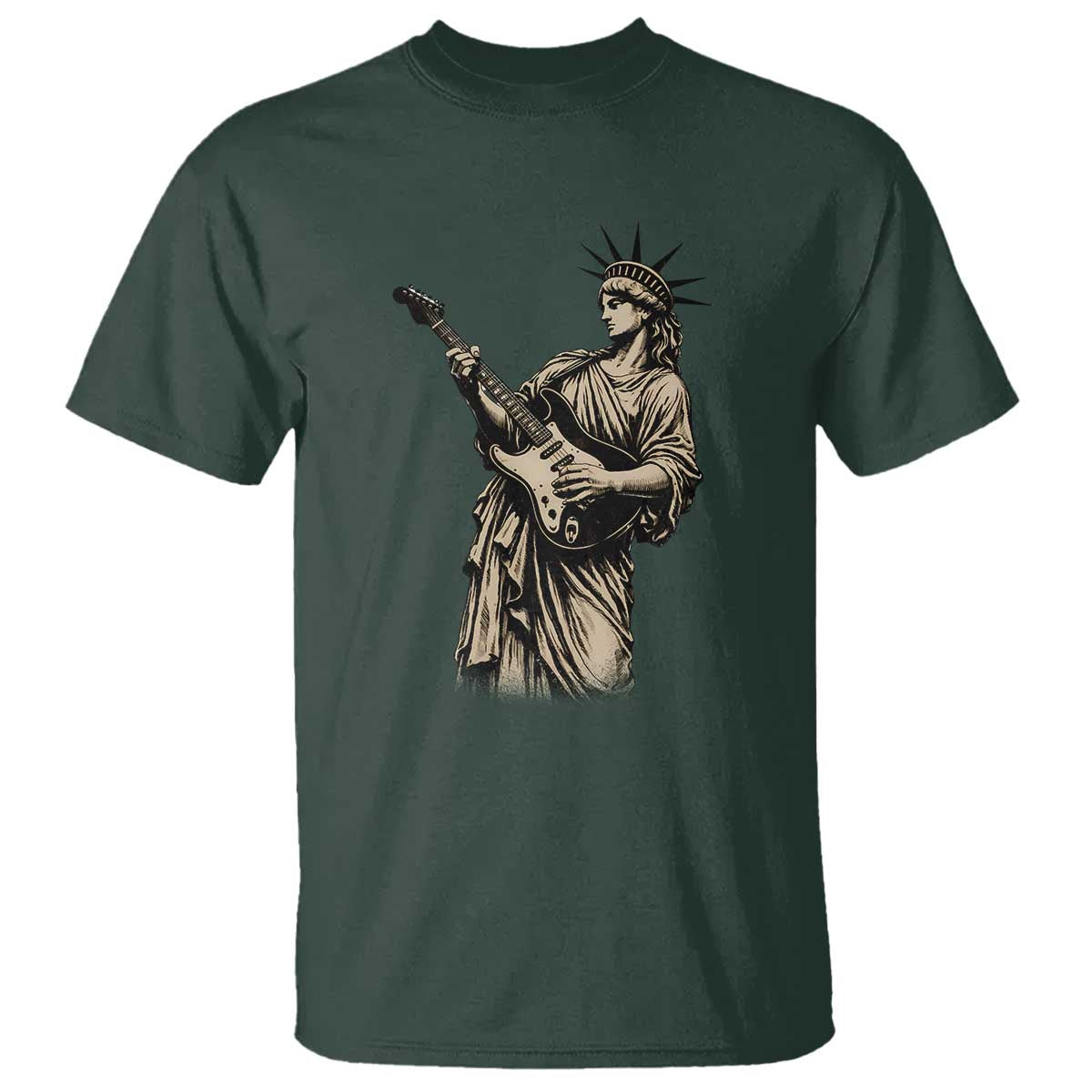4th Of July Rock N Roll T Shirt Funny Statue Of Liberty Playing Guitar