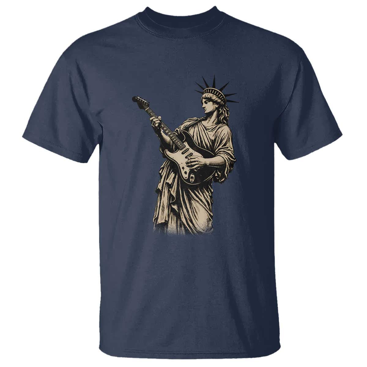 4th Of July Rock N Roll T Shirt Funny Statue Of Liberty Playing Guitar