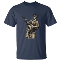 4th Of July Rock N Roll T Shirt Funny Statue Of Liberty Playing Guitar