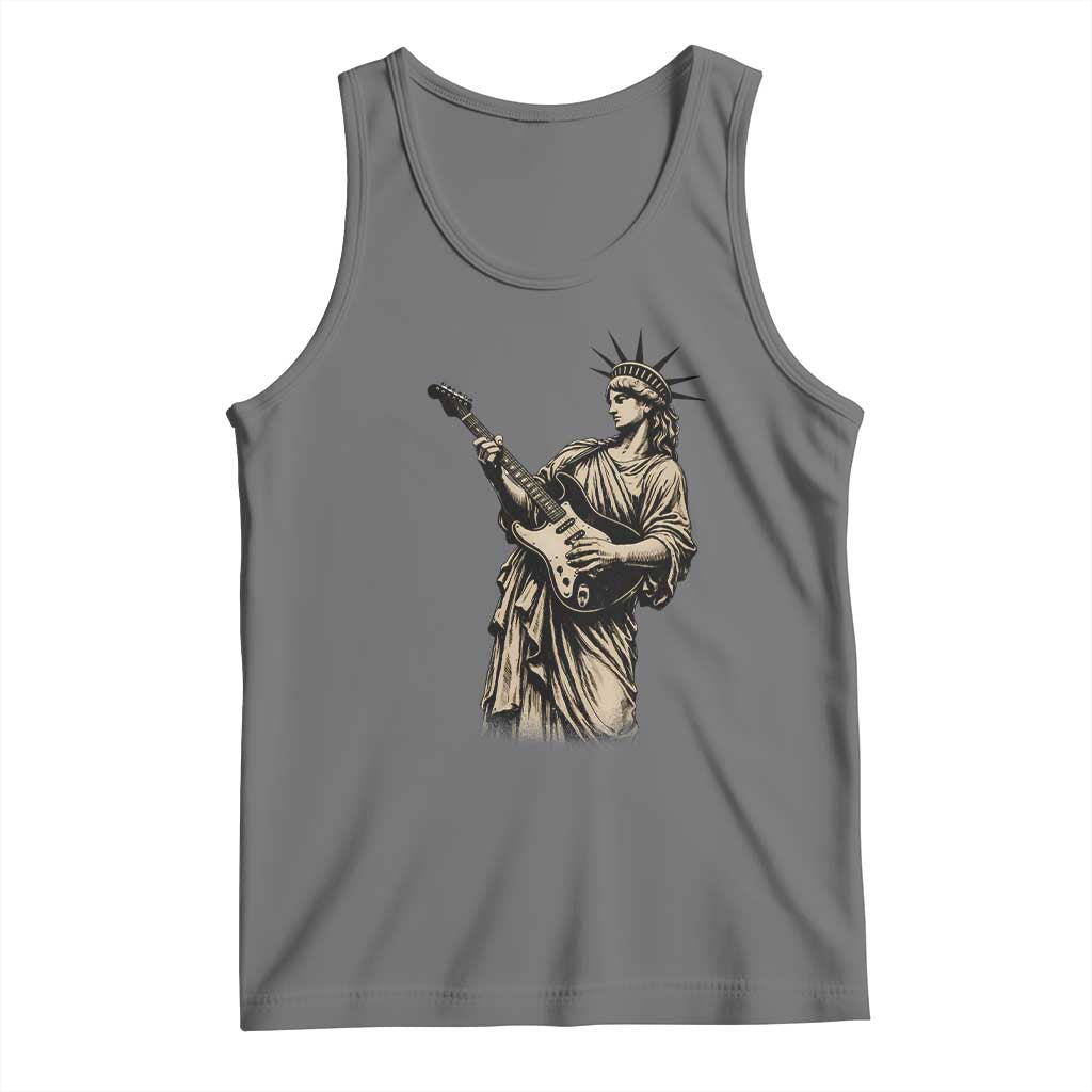 4th Of July Rock N Roll Tank Top Funny Statue Of Liberty Playing Guitar