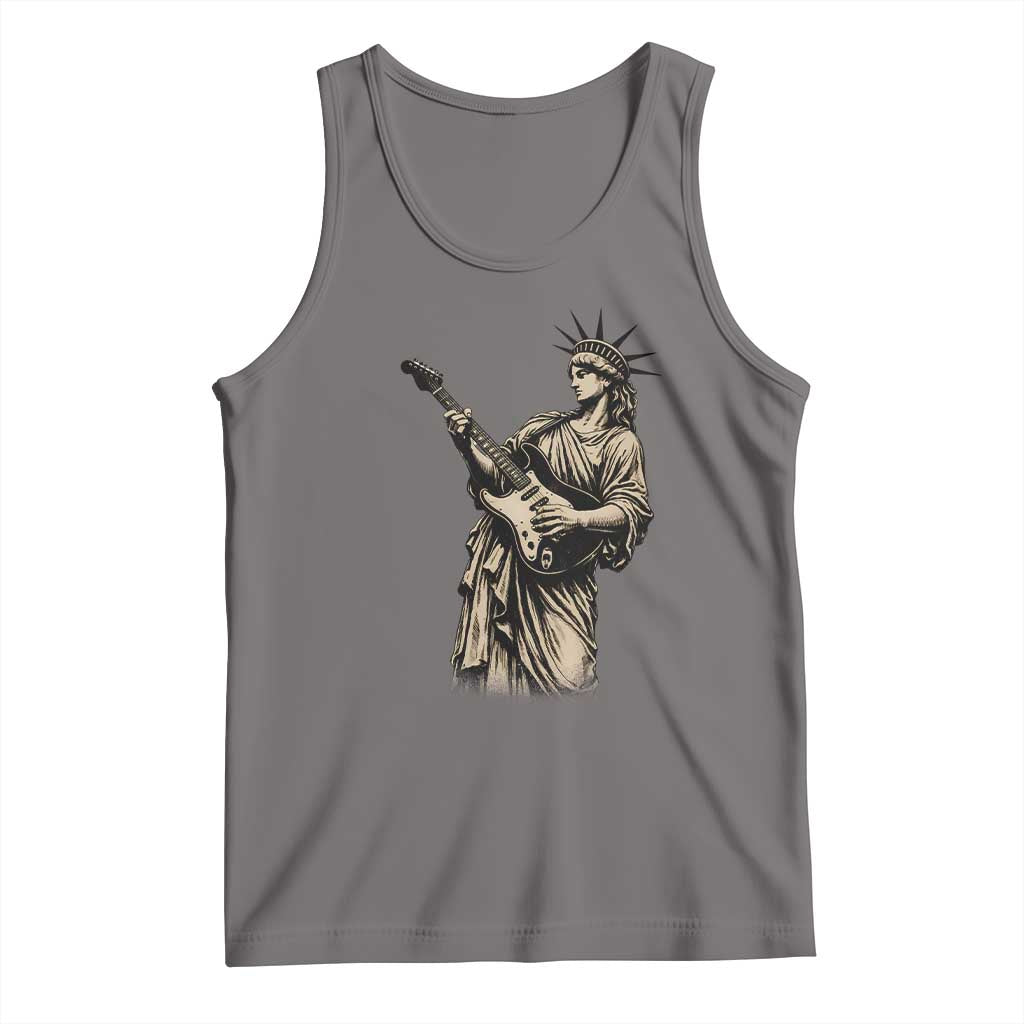4th Of July Rock N Roll Tank Top Funny Statue Of Liberty Playing Guitar