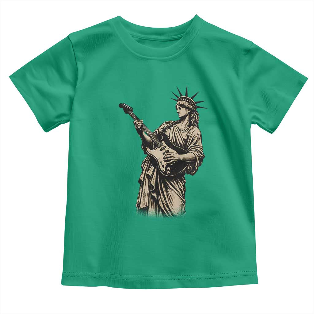 4th Of July Rock N Roll Toddler T Shirt Funny Statue Of Liberty Playing Guitar