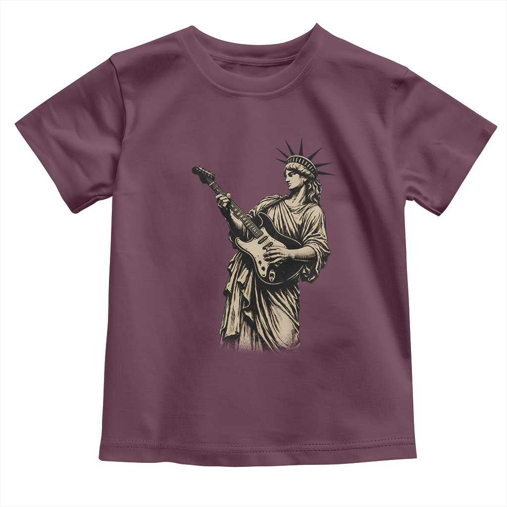 4th Of July Rock N Roll Toddler T Shirt Funny Statue Of Liberty Playing Guitar