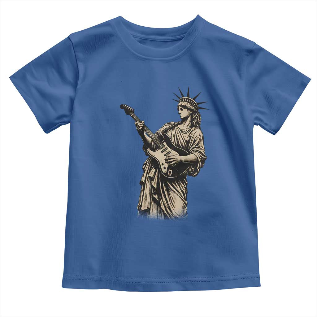 4th Of July Rock N Roll Toddler T Shirt Funny Statue Of Liberty Playing Guitar