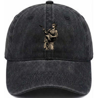 4th Of July Rock N Roll Washed Cotton Baseball Cap Funny Statue Of Liberty Playing Guitar