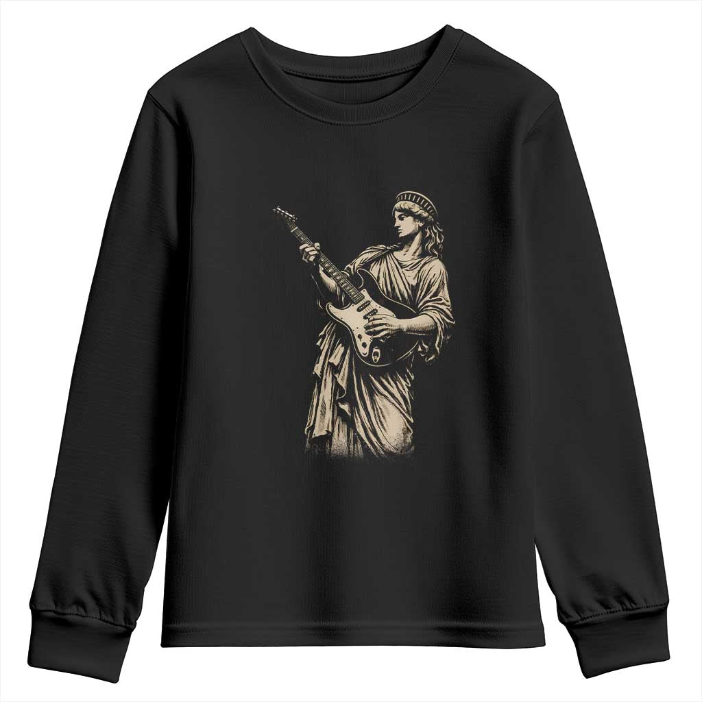 4th Of July Rock N Roll Youth Sweatshirt Funny Statue Of Liberty Playing Guitar