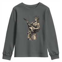 4th Of July Rock N Roll Youth Sweatshirt Funny Statue Of Liberty Playing Guitar