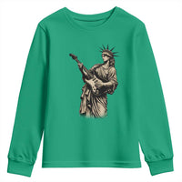 4th Of July Rock N Roll Youth Sweatshirt Funny Statue Of Liberty Playing Guitar