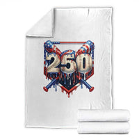 Patriotic Baseball Drip Throw Blanket USA 250th Anniversary Gift