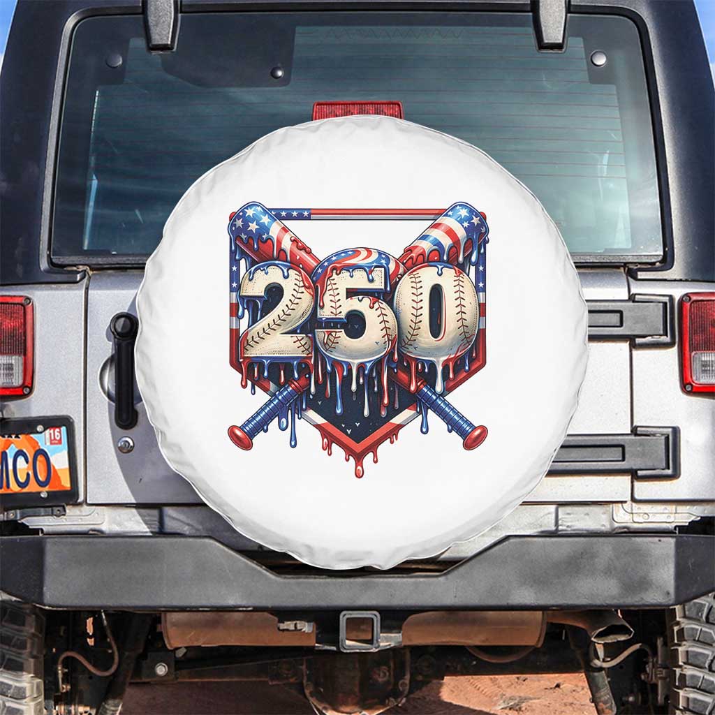 Patriotic Baseball Drip Spare Tire Cover USA 250th Anniversary Gift